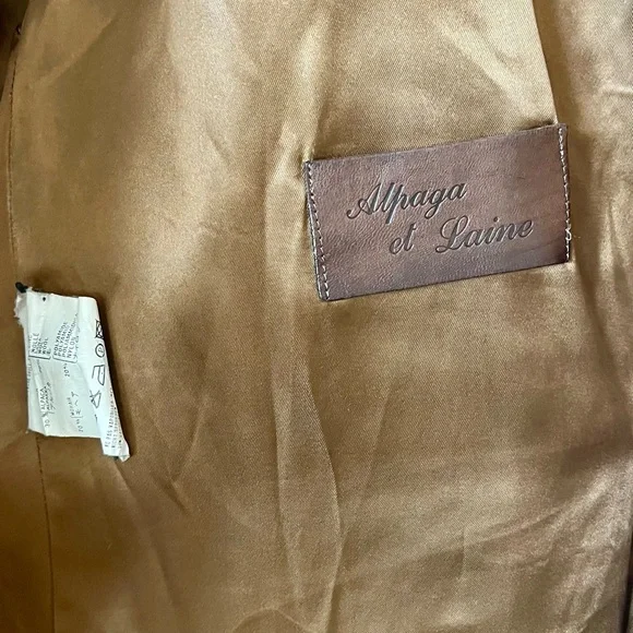 Vintage Alpaca / Wool / Mohair Blend Double-Breasted Coat in Tobacco Brown - Picture 10 of 13